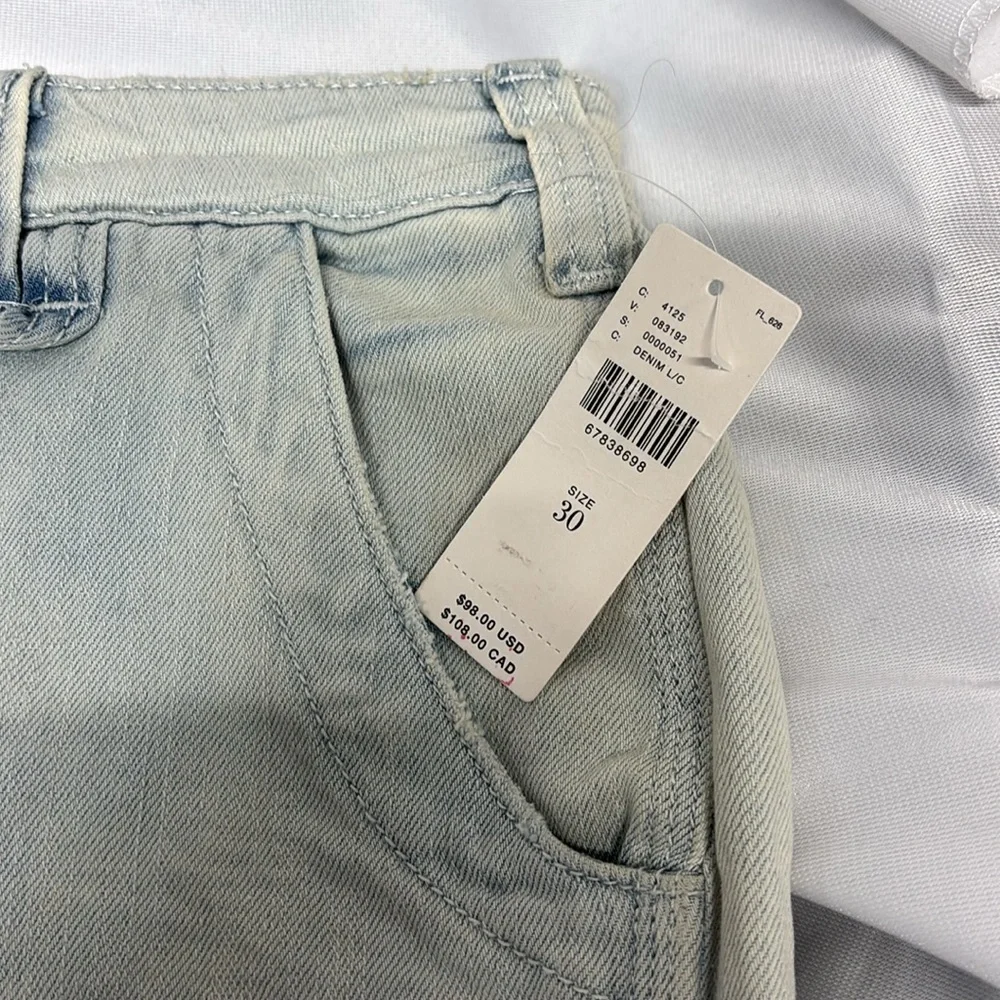 Anthropology Pilcro light blue fringe with pocket cotton blend shorts size 30 - Picture 2 of 13